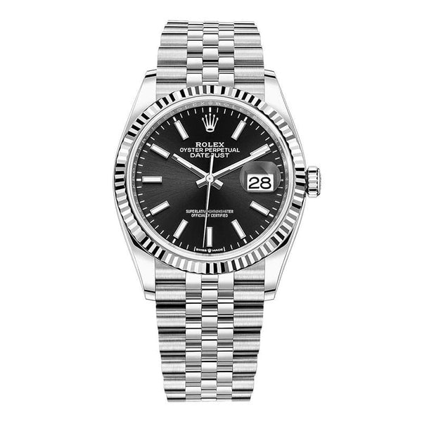 Rolex Datejust 36 Black Stick Dial Jubilee 2022 Ladies 36MM