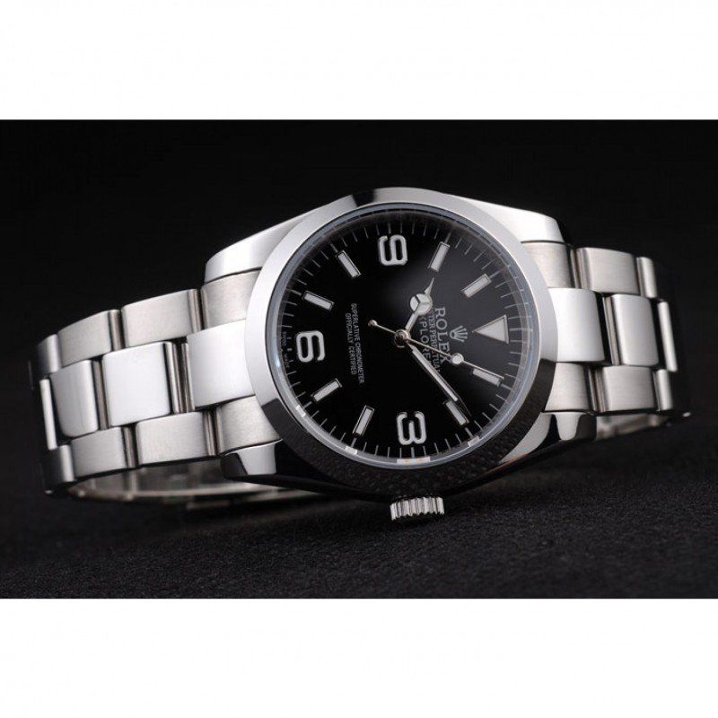 Rolex Explorer Polished Stainless Steel Black Dial 98087 Mens 36MM