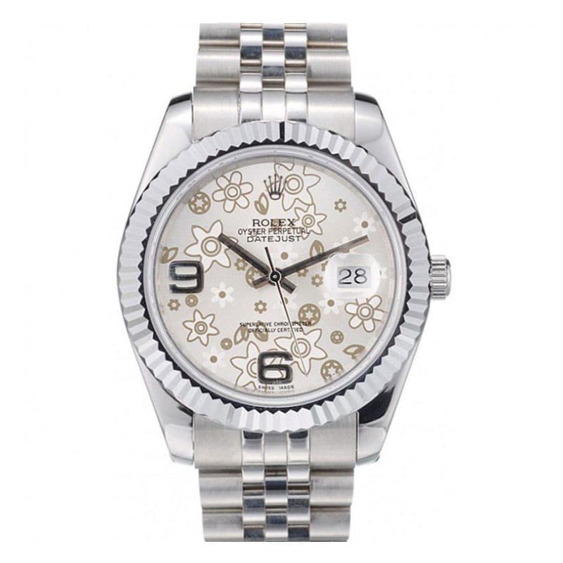 Rolex DateJust Flower Silver Dial 41983 Men 41MM